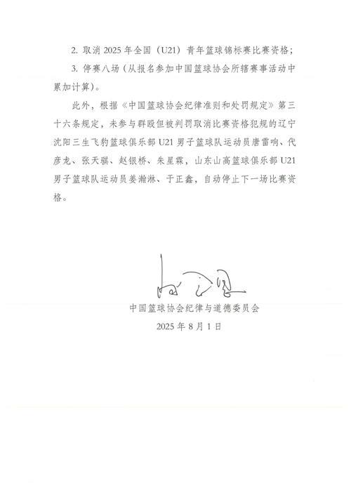 中国篮协发布U21群殴事件处罚通知:4名球员停赛3年 中国篮协发布U21群殴事件处罚通知:4名球员停赛3年