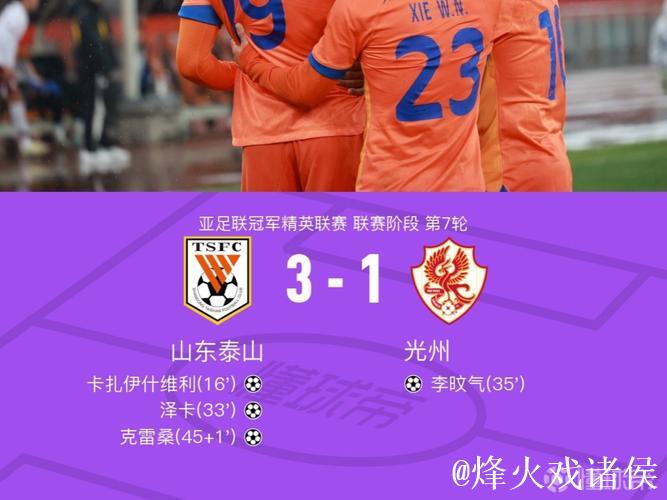 亚冠-克雷桑传射建功 山东泰山主场3-1力克光州FC 亚冠-克雷桑传射建功 山东泰山主场3-1力克光州FC